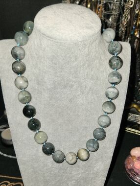 Handcrafted Gray Stone  Necklace - Unbranded